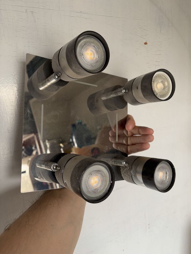 2 Plafoniere led: lustra 4 leduri linie 68 cm/ plafoniera patrata 22cm