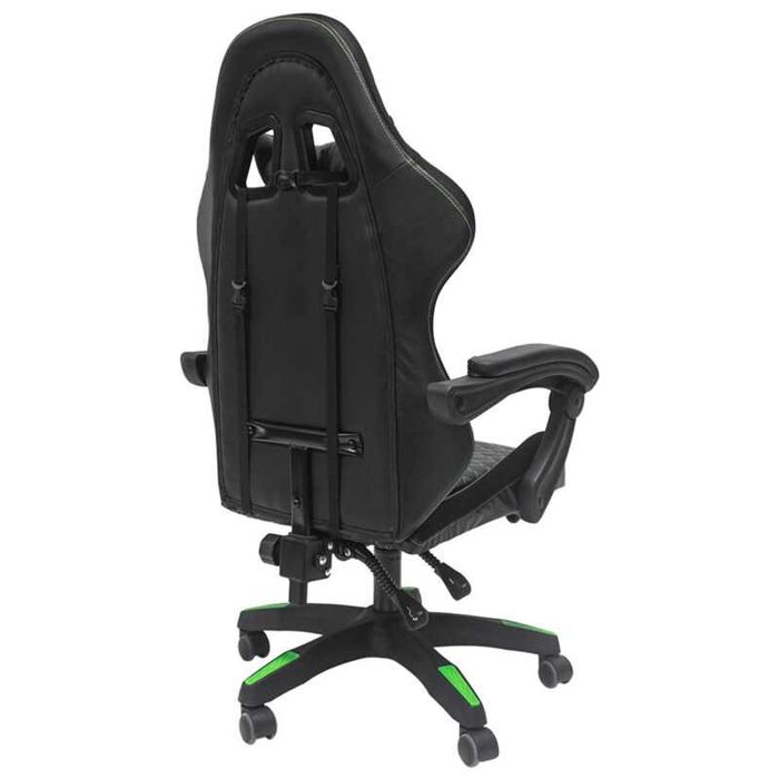 Геймърски стол, HM1204, Черен, Изкуствена кожа, 51х49х125см.