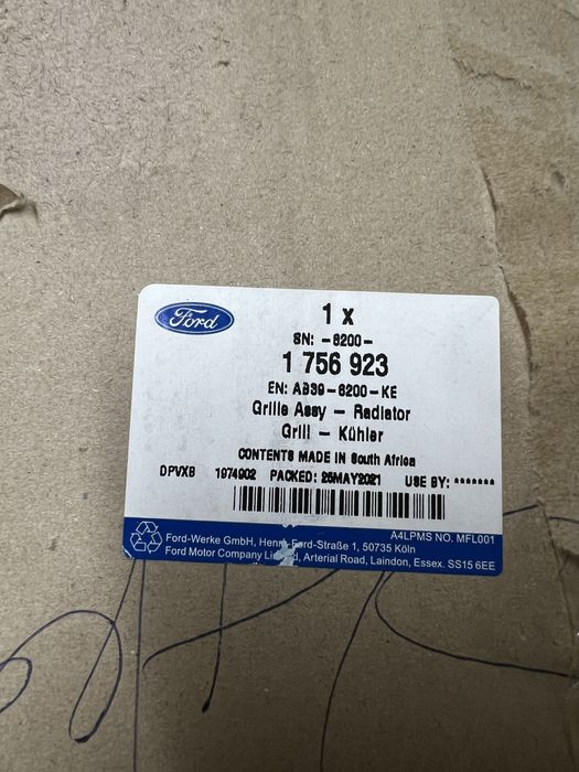 Ford Ranger MK4 Предна Решетка маска Форд Ренджър OEM нова
