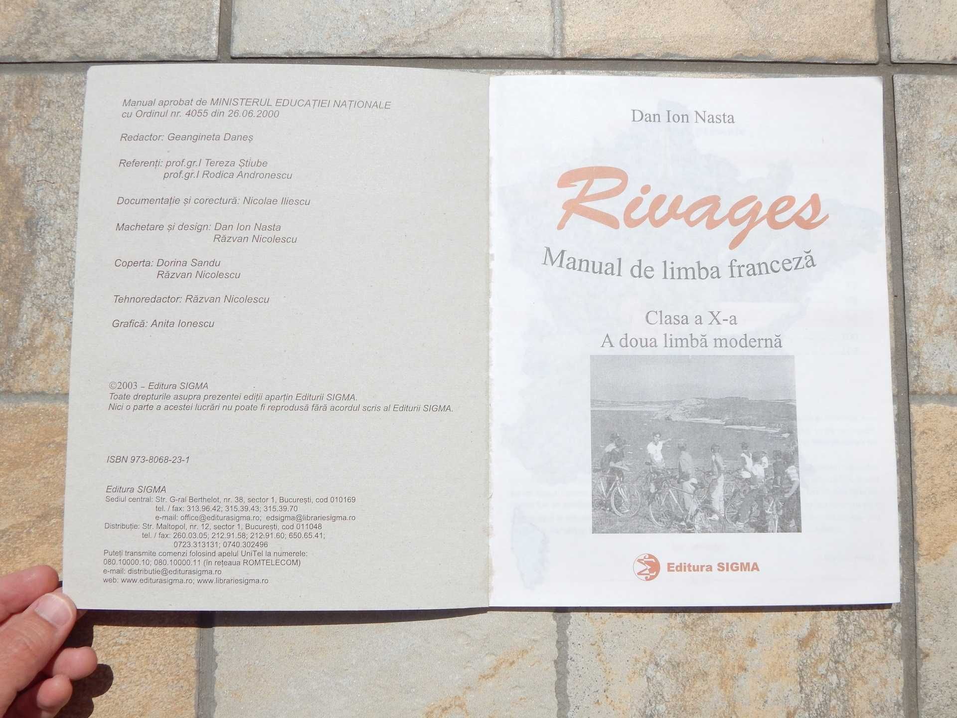 Manual limba franceza cls X - Rivages D I Nasta ed. Sigma 2003