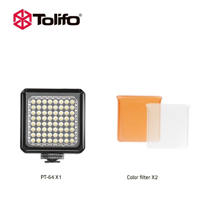 Lampa video Tolifo PT-64 cu 64 leduri 3200K/5600K, foto, selfie,vloger