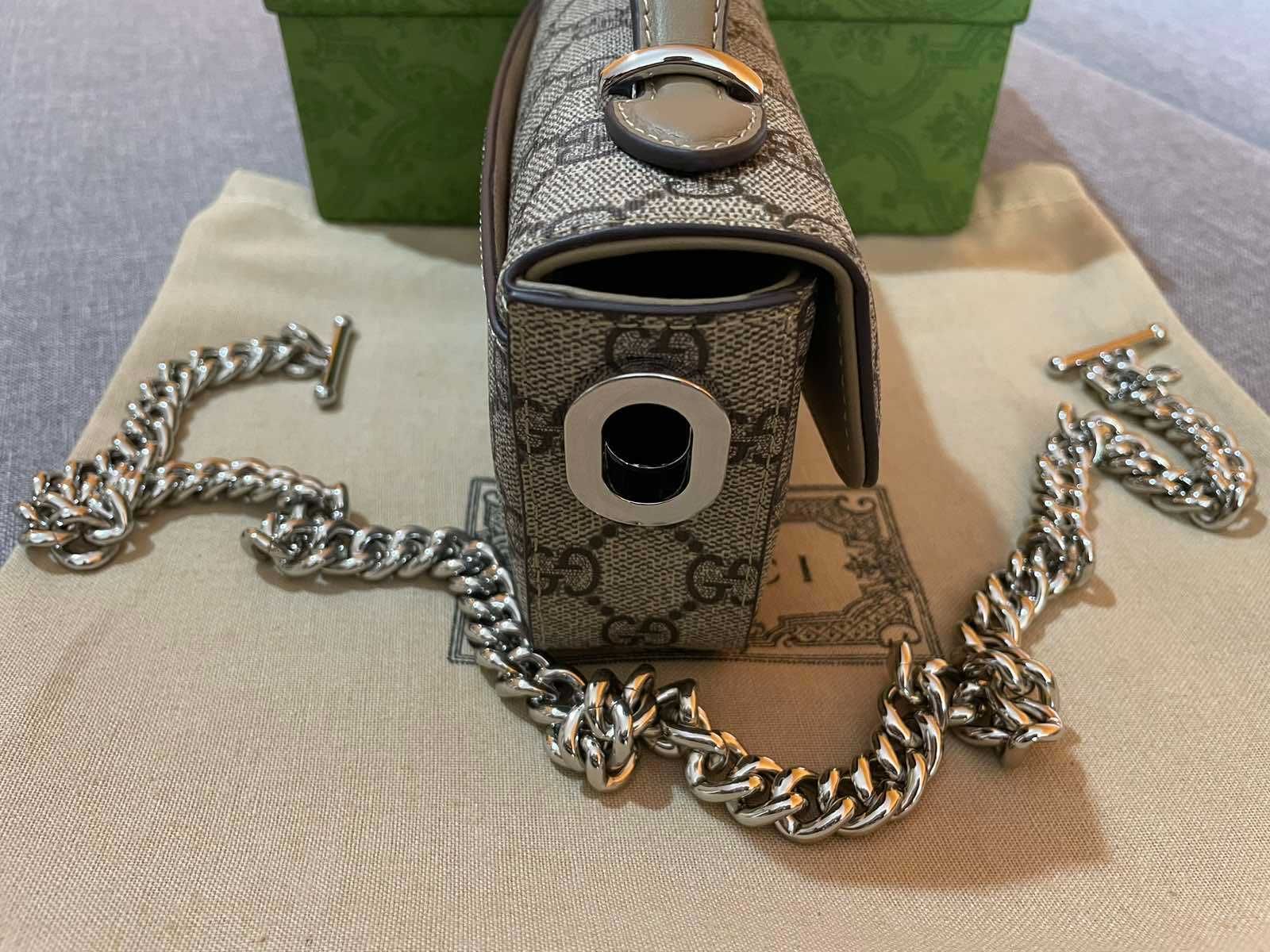 Оригинална Gucci Petite мини Чанта За Рамо Кожа Гучи Mini Горна Дръжка