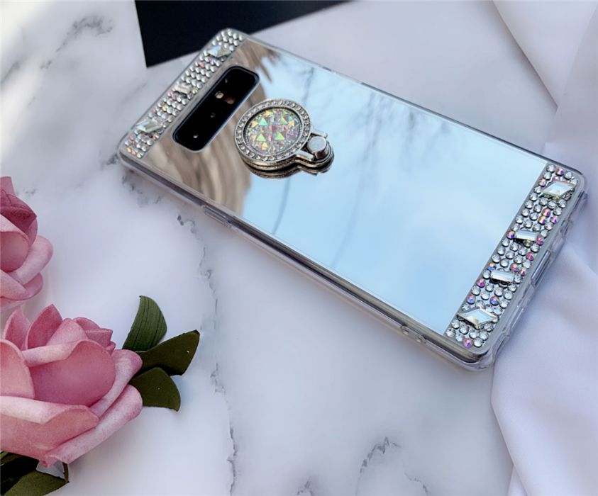 Husa oglinda, pietricele + inel pentru Samsung Galaxy S10+, S10 Plus