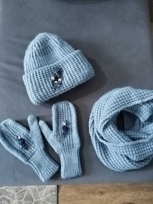 Шапка снуд варежки