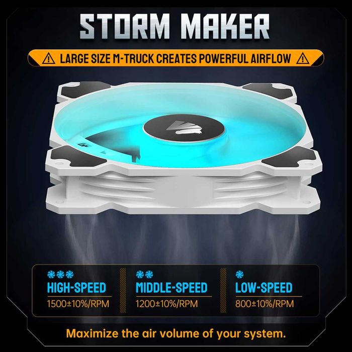 Cooler ventilator AsiaHorse 140mm Argb Pwm,carcasa PC,pachet 2 bucati