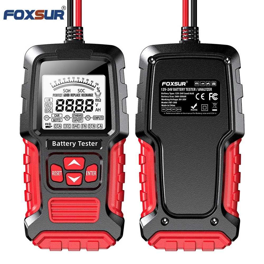 FOXSUR 12V/24V Професионален Цифров тестер за автомобилни акумулатори
