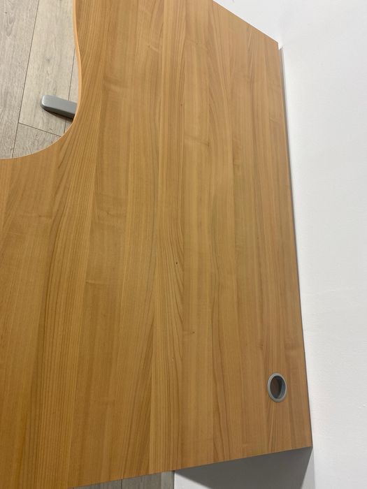 8 Buc. Birou Solid, de Colț, Cadru Metalic Gri, Demontabil; Masă Lucru