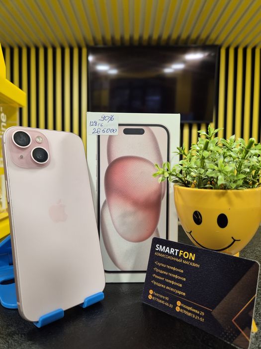 Iphone 15,128гб,90%,Kaspi0-0-24