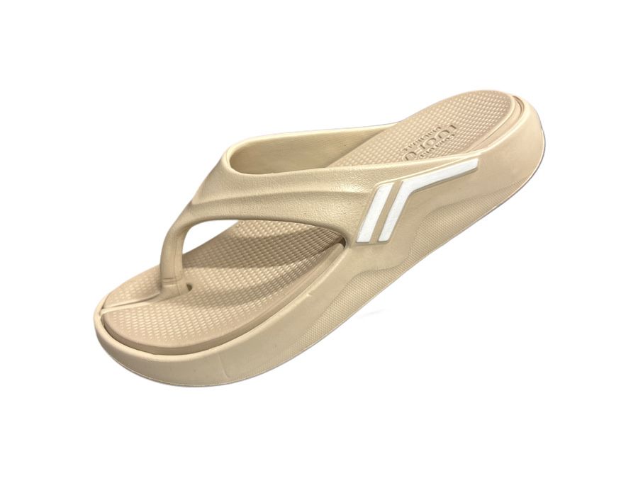 Дамски джапанки между пръста в бежово и розово-LUOFU