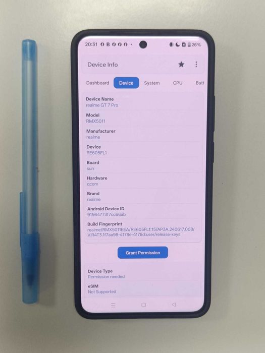 Realme GT 7 PRO gray, Snapdragon 8 Elite, 12GB RAM, 256GB storage