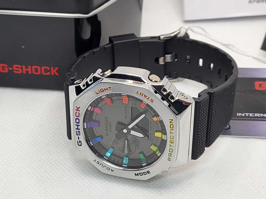 Ceas Sport Casio G shock GM 2100 Rainbow Black .Nou, Garantie 2 ani