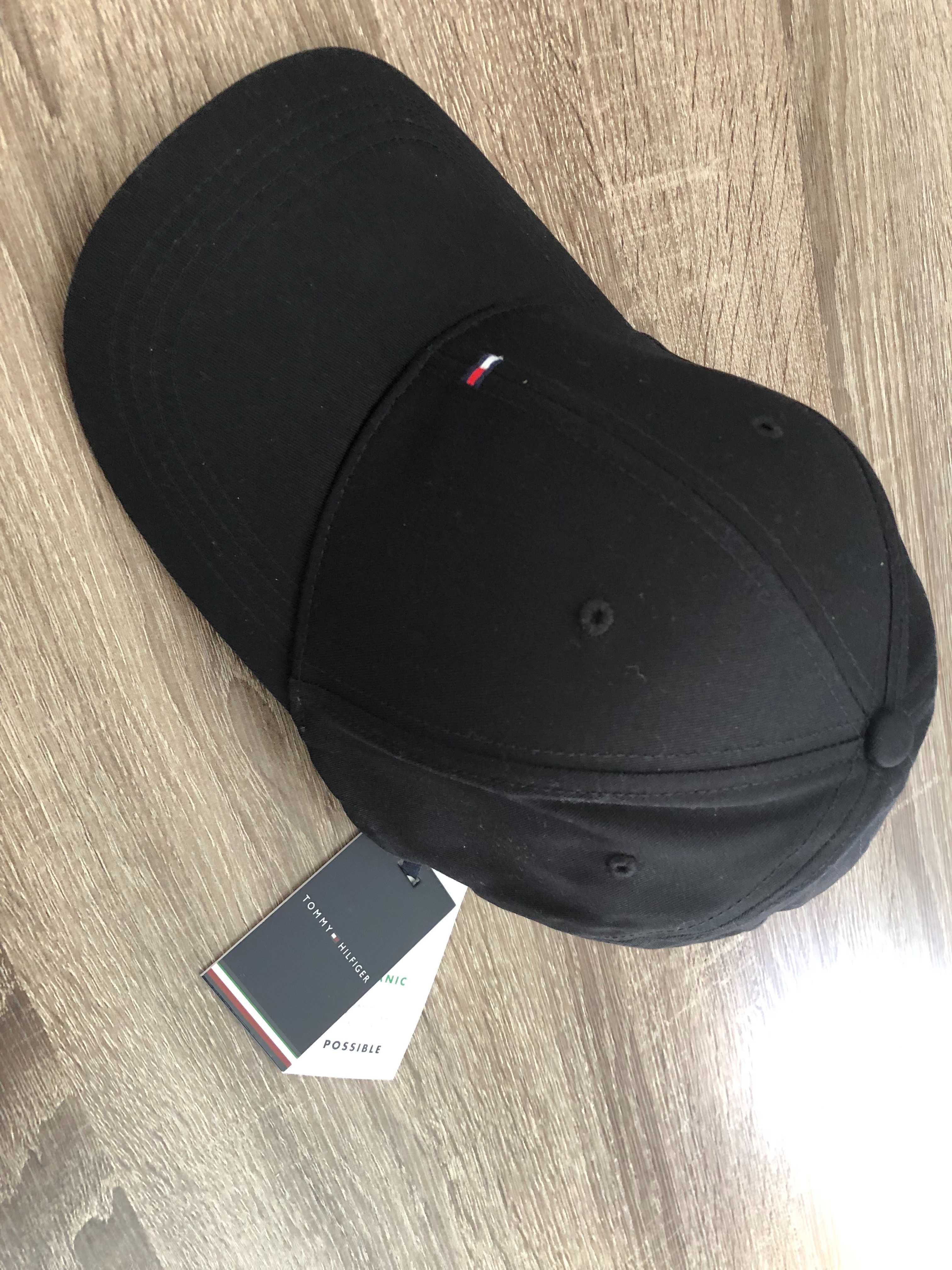 Черна памучна шапка на Tommy Hilfiger / baseball cap