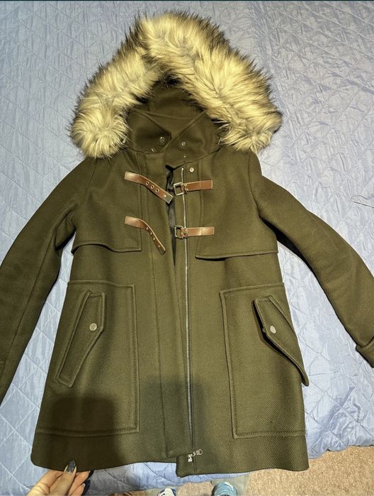 Палто Зара/zara с голяма качулка