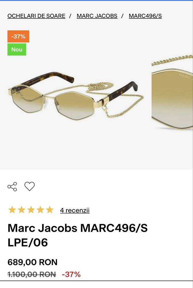 Ochelari de soare Marc Jacobs MARC496/S LPE/06