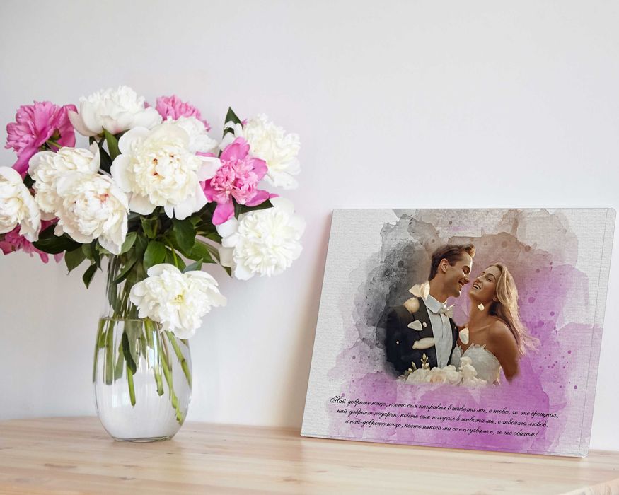 Сватбен дигитален акварелен портрет