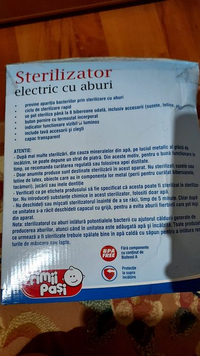 Sterilizator electric cu aburi Primii Pasi