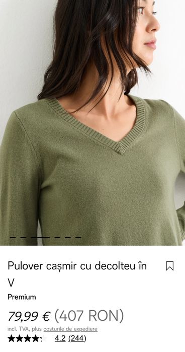 Pulover casmir ,C&A ,marimea M,nou cu eticheta