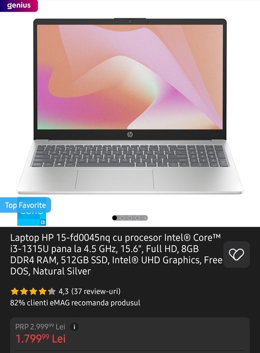 Laptop HP I3 gen 13, NOU