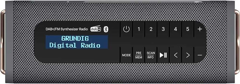 GRUNDIG Radio portabil FM si DAB+ Bluetooth. Play 8h. Display. Memorii