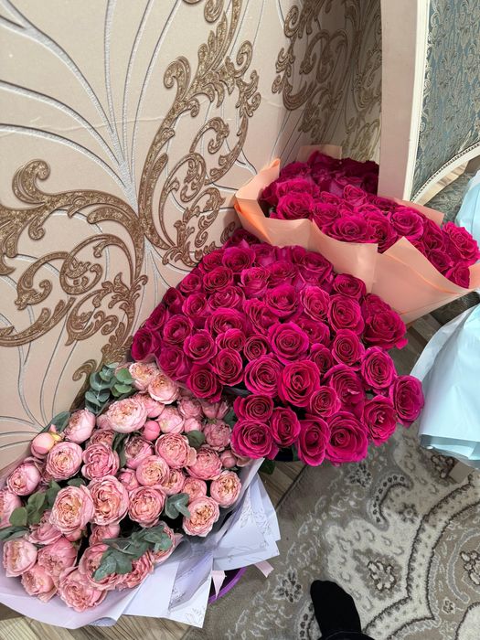 Роза 51 штук 2 букет , кустовые розы