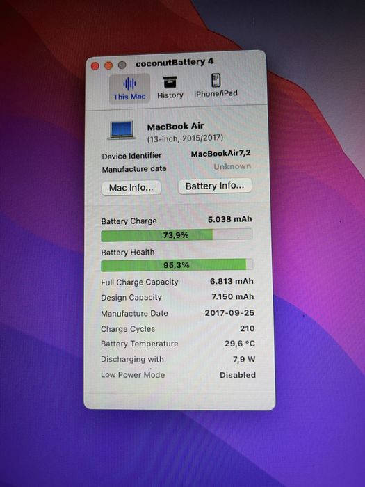 • Macbook Air • BATERIE 95%  • 13.3 inch •