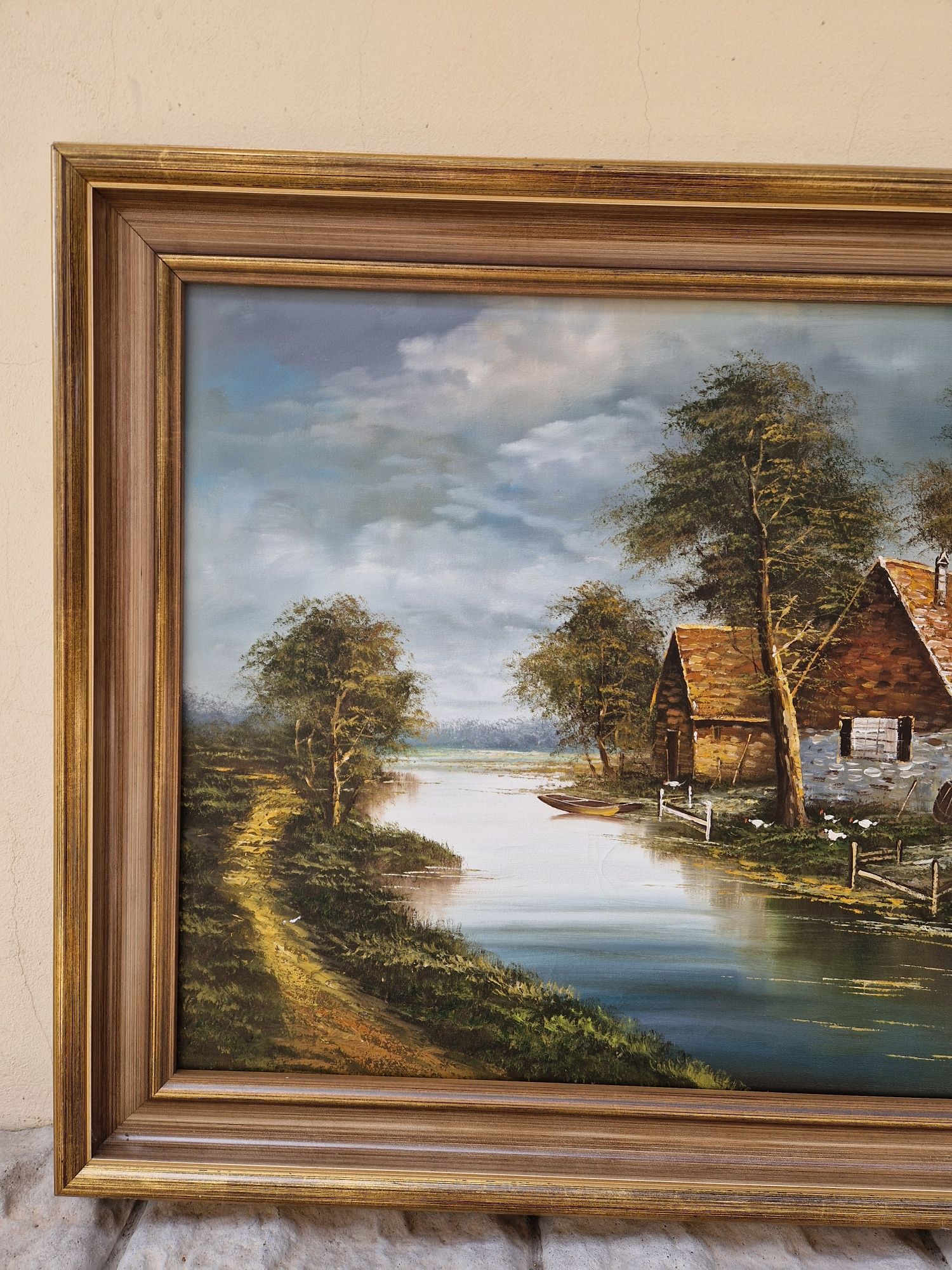 Прекрасна антикварна белгийска авторска картина