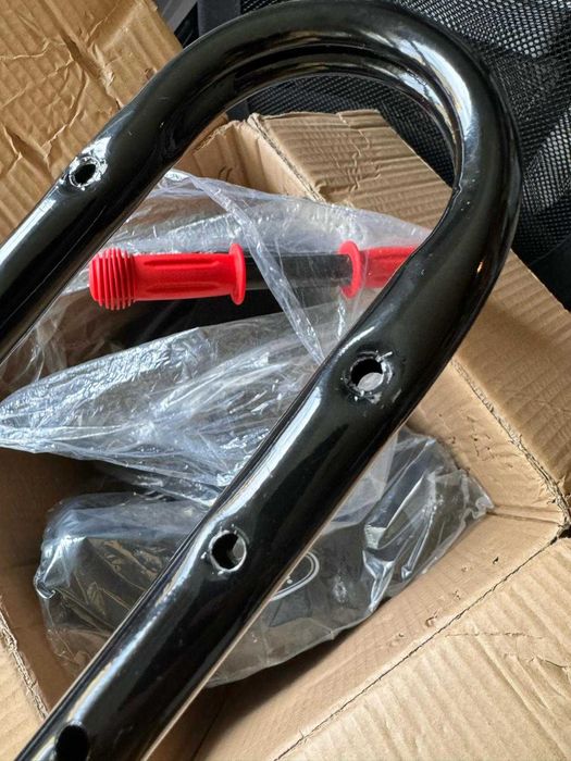 Scaun copil bicicleta, cu montaj pe cadru, cu toate accesoriile, negru