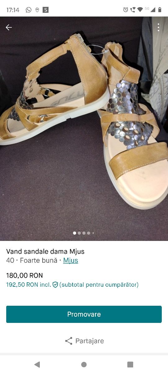 Vand sandale dama Mjus 40