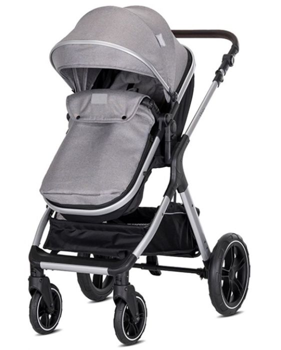 Cărucior pentru bebeluși 3 în 1 Lorelli Premium - Viola, gri