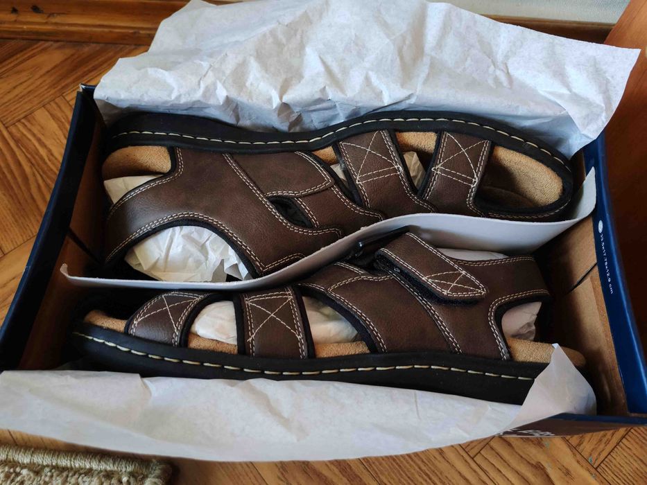 Сандали офисные кожаные US 13,EUR 47,(31cm)