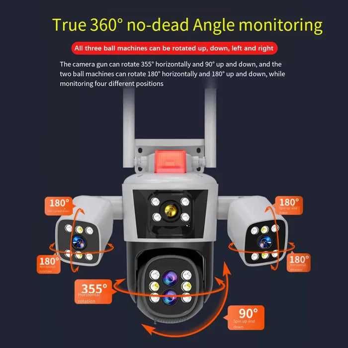 Wifi kamera 16MP, 4 линзы, уличный IP-camera, WIFI-камера