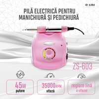 Pila electrica manichiura ZS-603 45W 35000 rpm, Roz