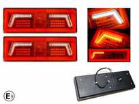 Комплект габарити стопове с бягащ мигач неон, 12v 24v