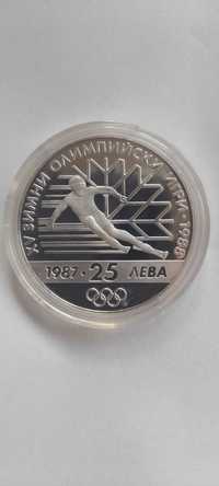 25 лева 1987 год Калгари- Зимни олиймписки игри Канада