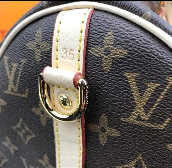 Set L Vuitton Speedy (esarfa diverse nuante+geanta),etichetă, saculet