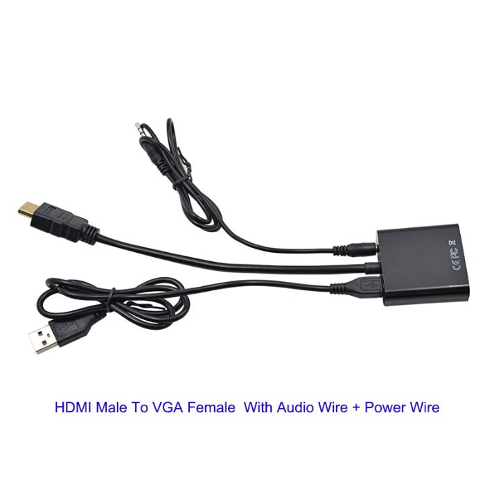 Конвертер DVI-VGA HDMI-VGA + audio + power.