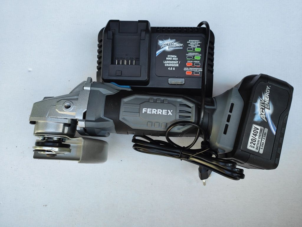Ferrex Polizor unghiular flex 40v flex ferex baterie 5ah acumulat