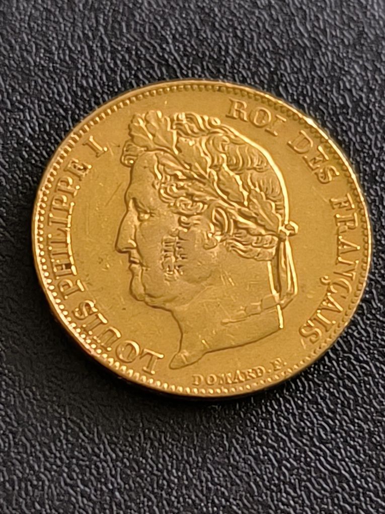 20 франка 1844 год, Луи -Филип I, злато 6.45 гр,900/1000 (21.6 к)