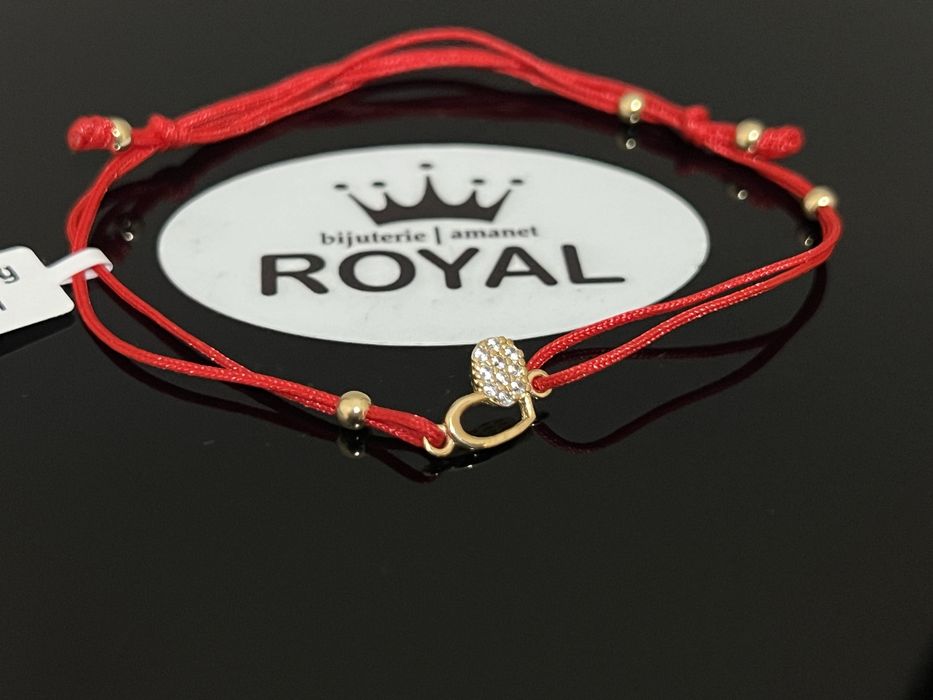 Bijuteria Royal CB : Bratara cu snur bile aur 14k 1,12 grame