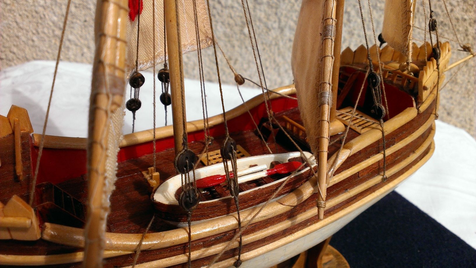 Macheta Pinta/Nina corabie din lemn dupa un plan/ confectionata manual