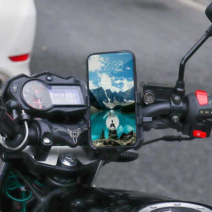 Suport telefon moto, atv, aluminiu, usb charge 2.1A