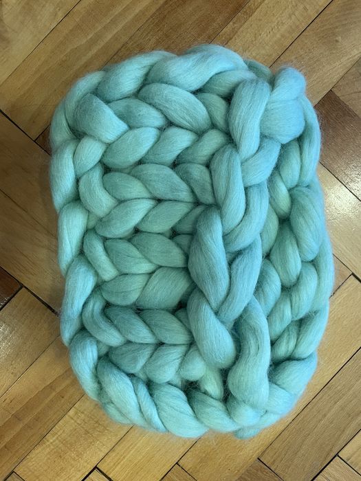 Шапка и шал от мериносова вълна, цвят МЕНТА