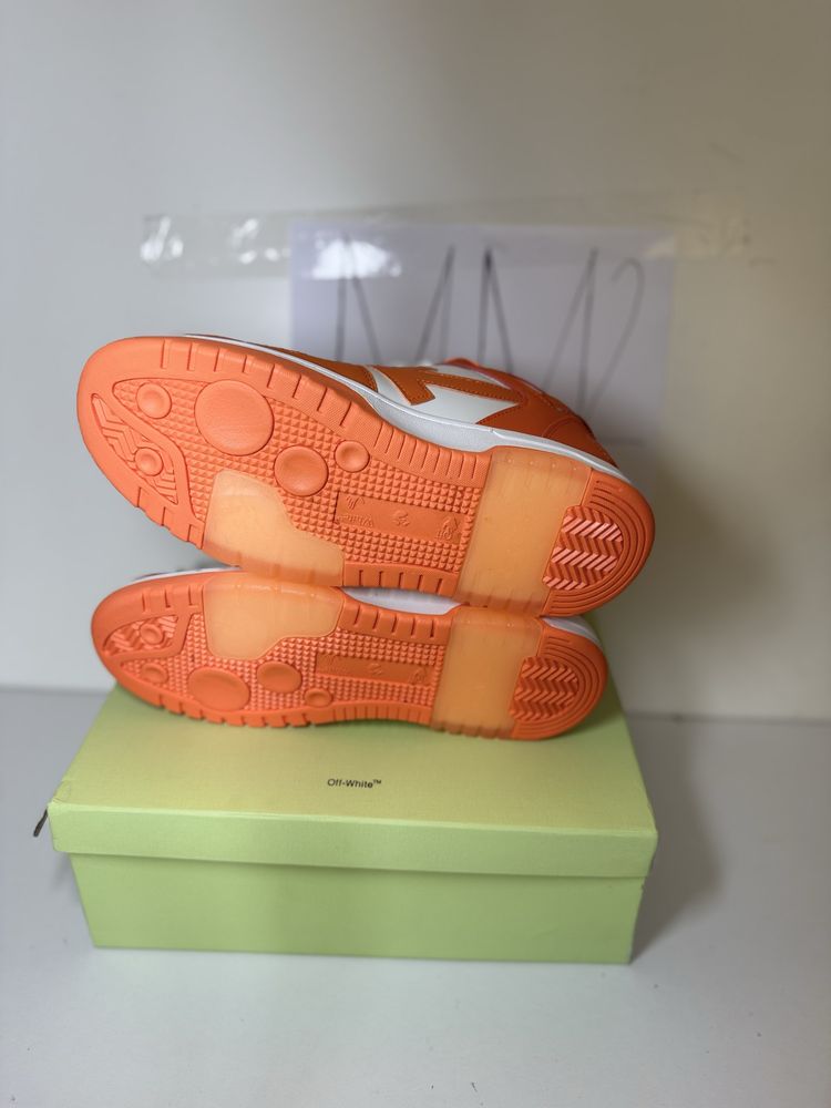 Adidasi Off-White Out Of Office Lace-Up Sneakers white and orange