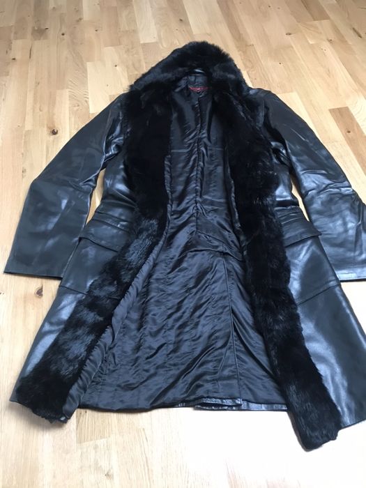 Palton din piele naturala si blana de iepure firma Angel&Devil