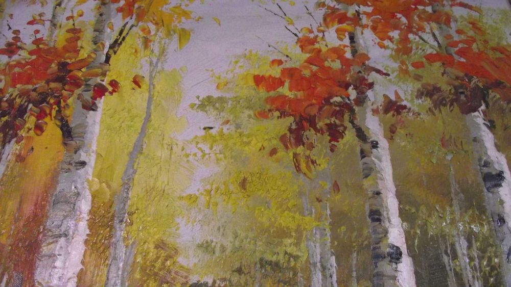 СТАРА картина - / Пейзаж - Брези /- масло - Супер -