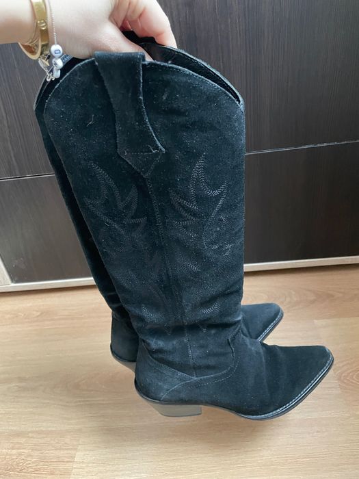 Vând cizme Zara piele întoarsă 35