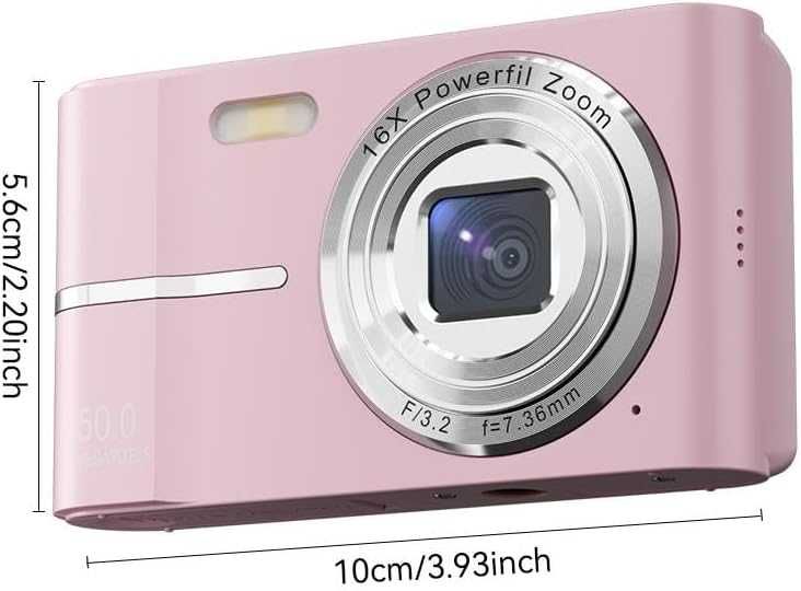 EJXHKNF Цифров фотоапарат - 50MP малка мини фотокамера, 2.4" IPS екран