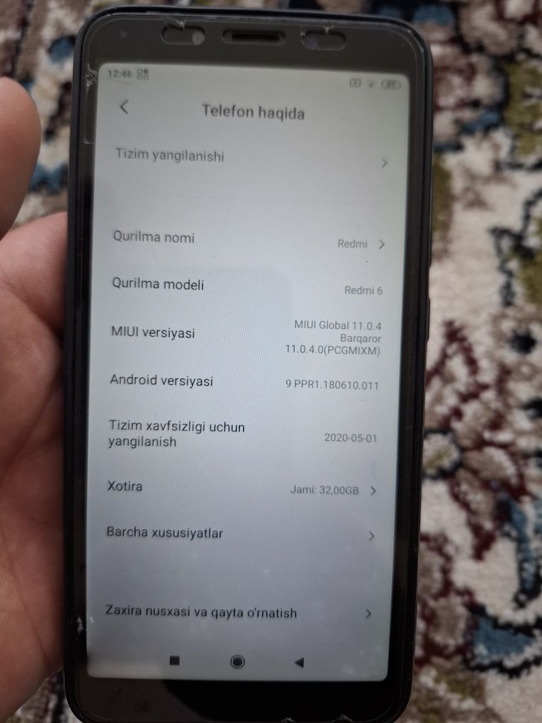 REDMI 6 xolati yaxshi 32 gb  600000 ming so'm kami bor