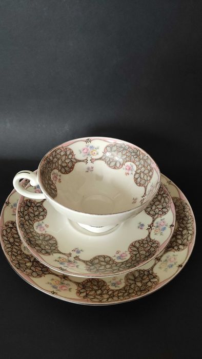 Баварски порцеланов троен сет за чай/дълго кафе