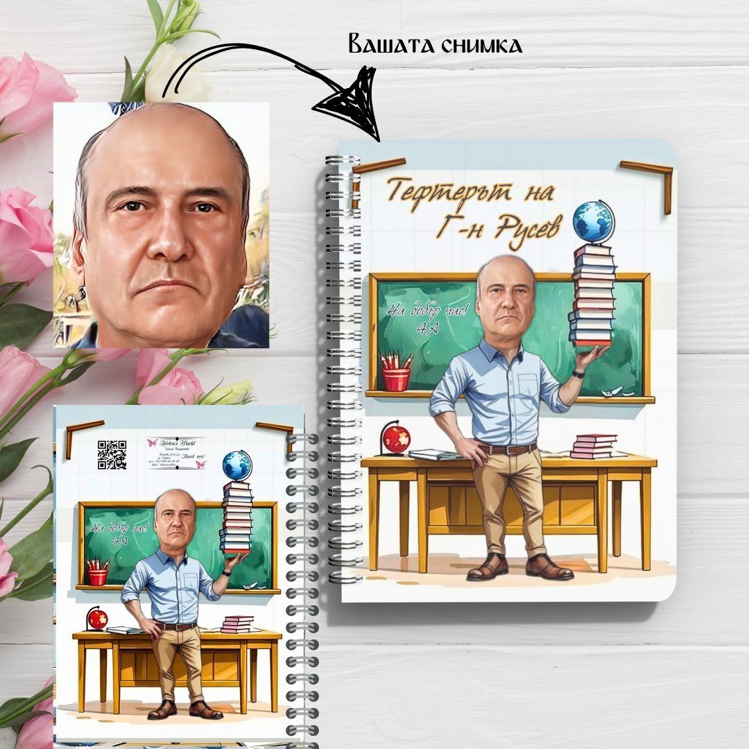 Персонализиран тефтер карикатура ваша снимка